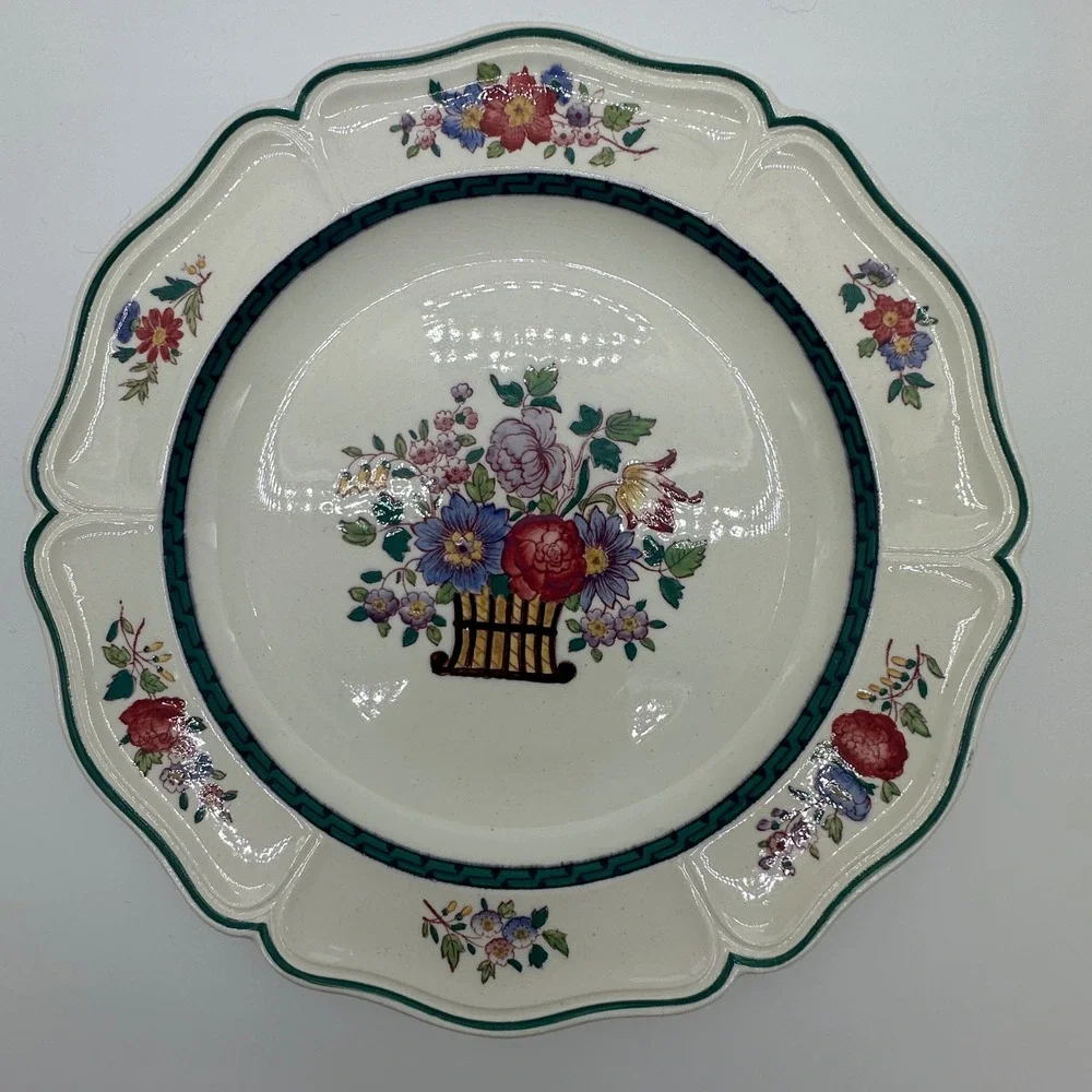 Wedgwood Etruria England Floral Salad Plates Set of 3 Flower Basket 8 Inch 1922